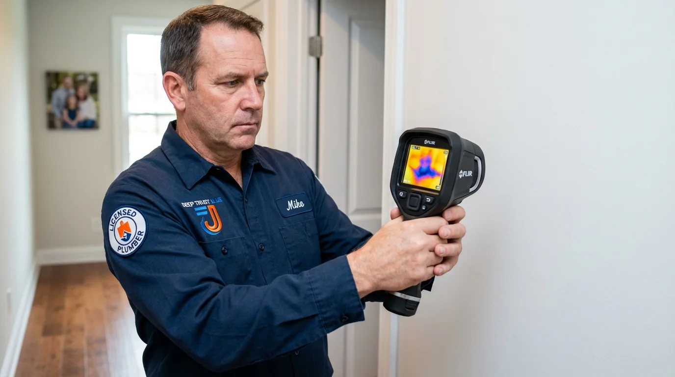 Thermal imaging leak detection by Johns Plumbing LLC in Madbury